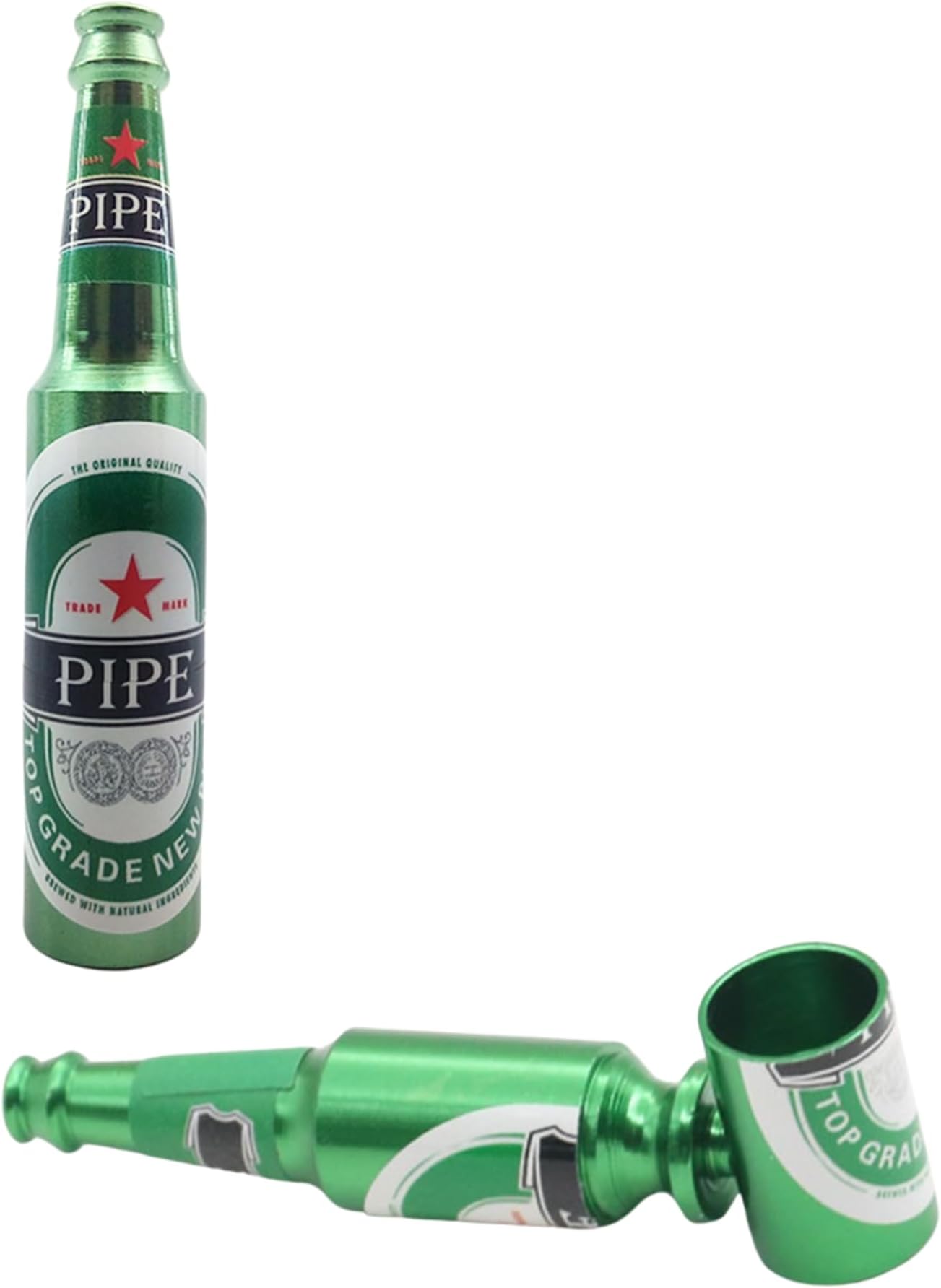 Beer Bottle Pipe Scraper Set for Tobacco Pipe Folding Cleaning Ashtray Accessories (Green)