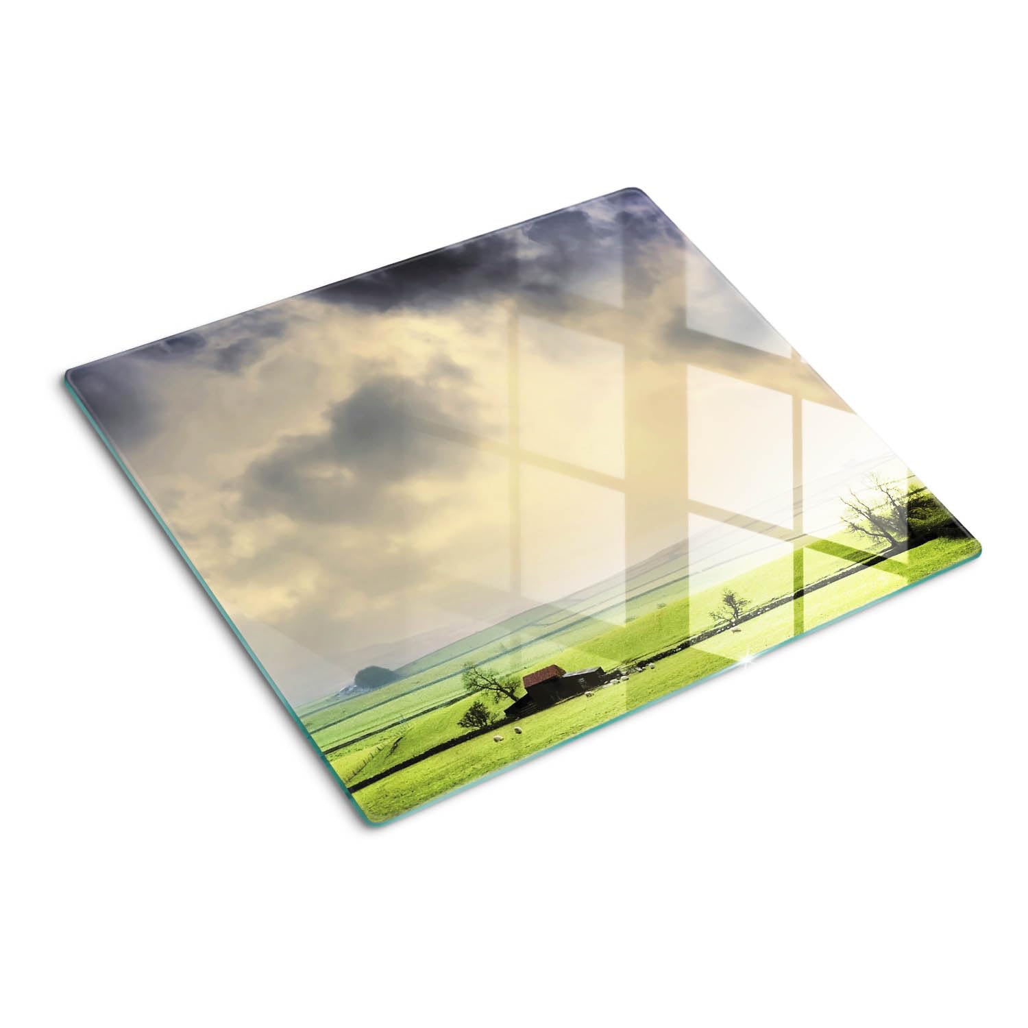 Protège-plan de travail 60x52 cm en verre avec bords polis et antidérapants