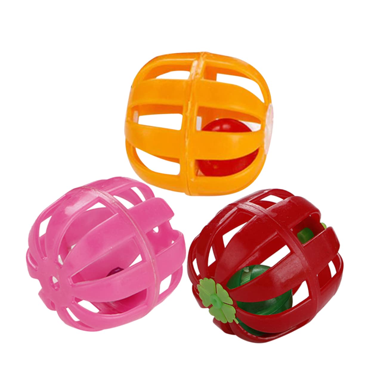 30Pcs Colorful Pumpkin Shaped Cat Ball with Bells Interactive Pet Play Balls for Indoor Cats Mentally Stimulating Teaser Random Colors