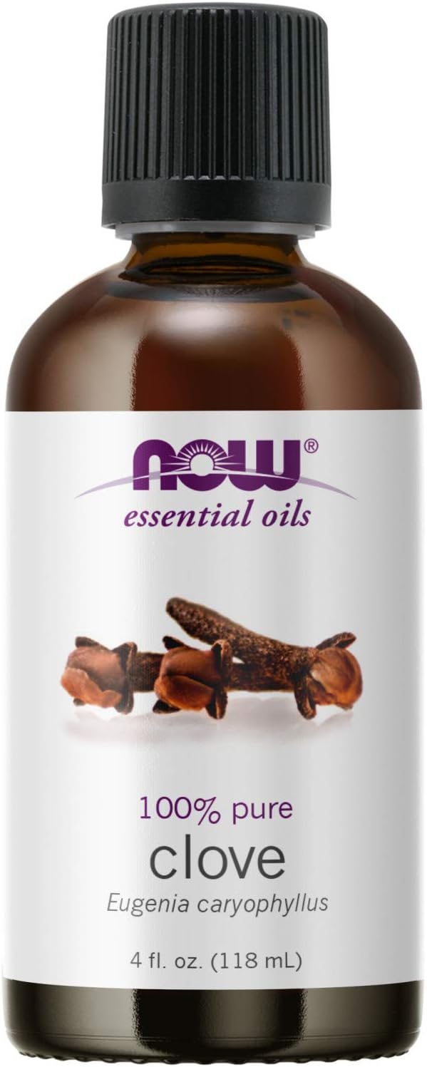 NOW Essential Oils, Clove Oil, Balancing Aromatherapy Scent, Steam Distilled, 100% Pure, Vegan, Child Resistant Cap, 4-Ounce