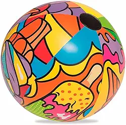 Bestway Bola de praia inflável de 91 cm com design de arte pop