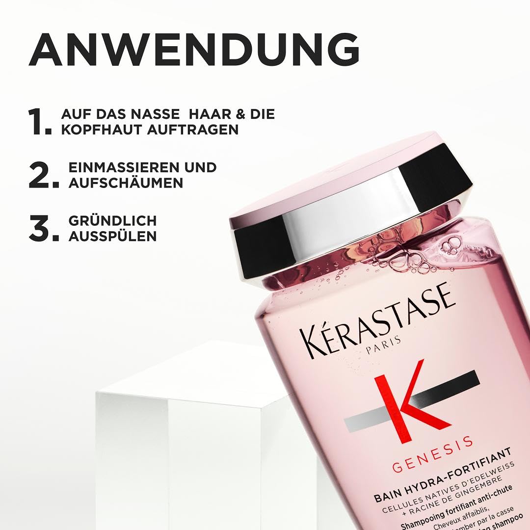 Kérastase Genesis Bain Hydra-Fortifiant, Kräftigendes Shampoo bei Haarverlust durch Haarbruch, Haarpflege bei brüchigem Haar