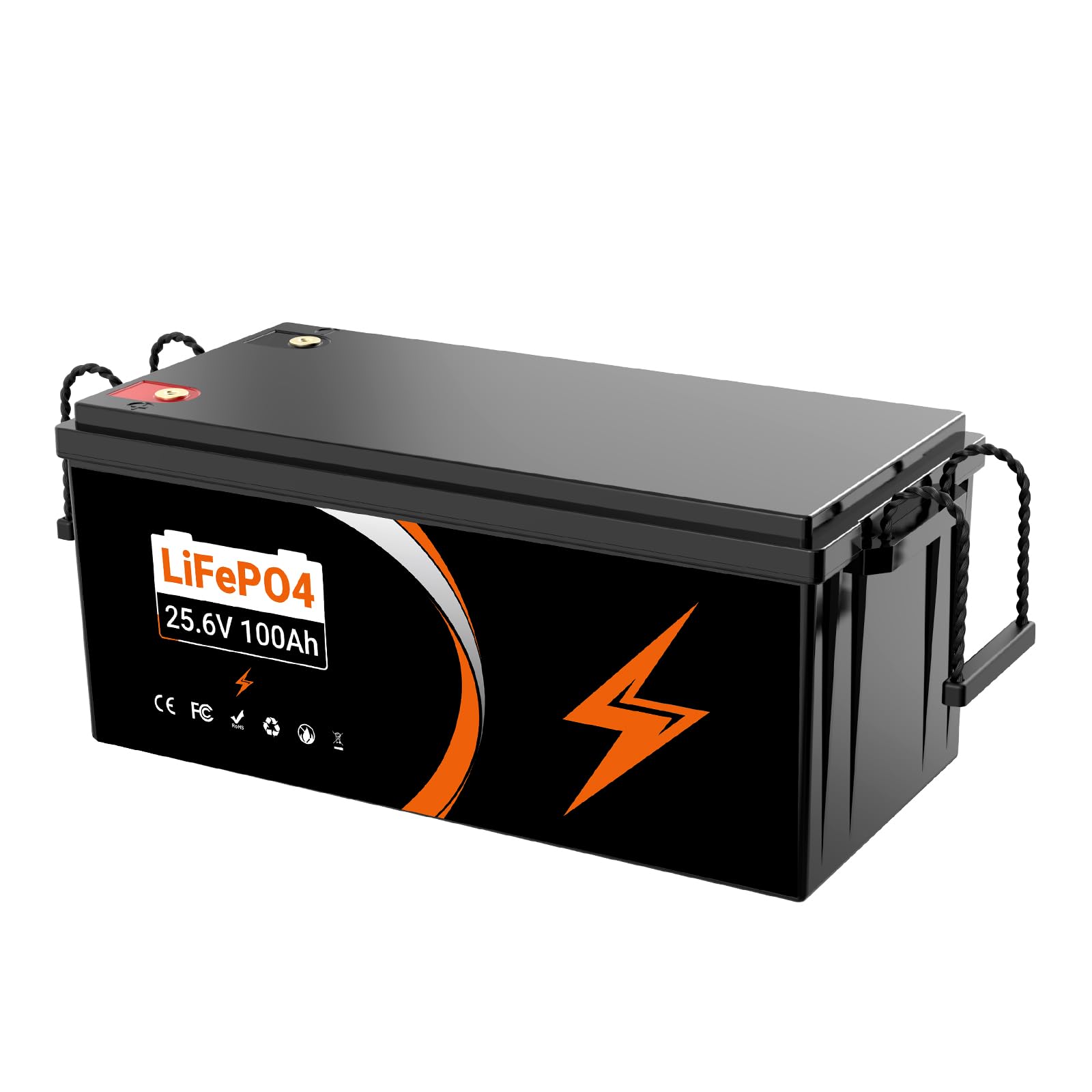Batería de litio LiFePO4 de 24 V 100 Ah con protección de temperatura BMS, panel indicador de electricidad, hasta 4000 ciclos, batería de litio de 2560 Wh para caravanas, energía solar/eólica, barco,