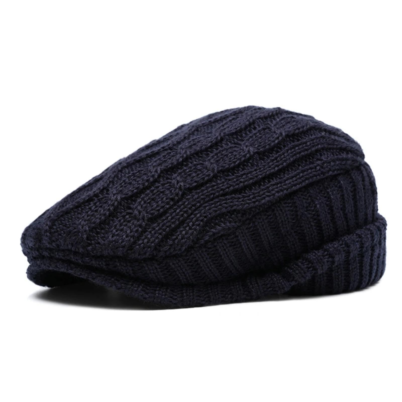 Casquettes Bonnets Chapeaux Bonnet Tricoté Bonnet Chapeau Béret Tricoté pour Femme, Bonnet d'hiver en Coton Confortable avec Doublure, Coupe Ample pour L'Automne Et l'hiver, Casquette Élégan