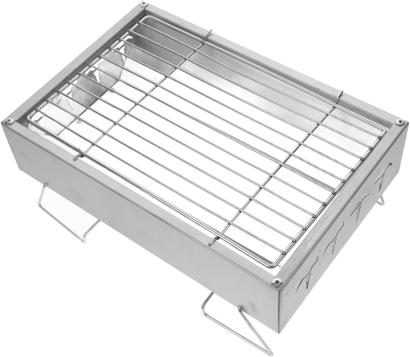 Compact Bbq Tool for Small Spaces Folding Stainless Steel Grill for Camping and Outdoor Gatherings