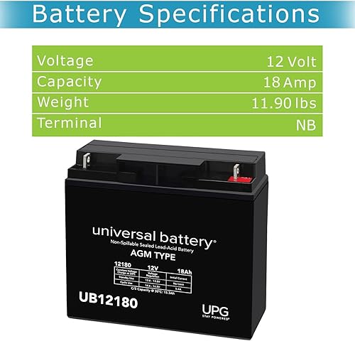 Miniatura 3 de UPG Batería de repuesto SLA 12V 18AH PS-12180NB