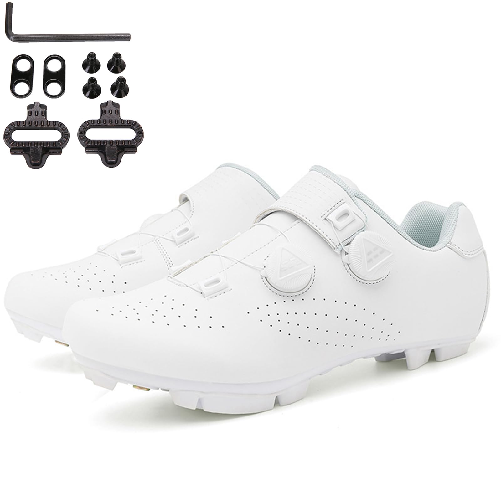 Zapatilla de Ciclismo MTB Hombre Zapatos Bicicleta de Montaña Compatible con SPD Pedales 2 Tornillos con Calas Unisex Adulto