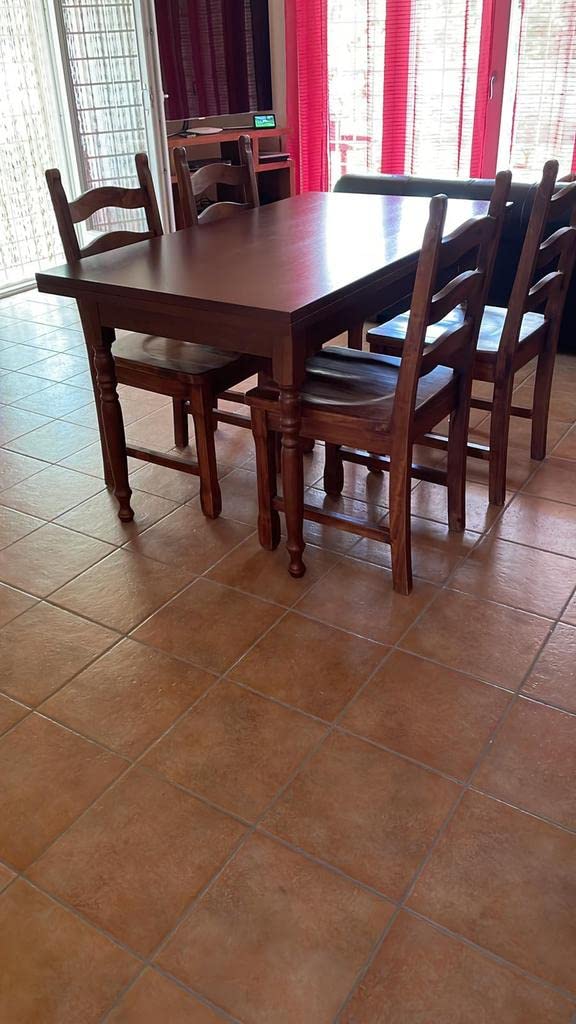 Mar.c.a. Design, Mesa Comedor Extensible, Mesa Comedor Madera, Nogal Oscuro - Mesa Cocina Extensible 140X80X75 cm + 2 Extensiones Laterales de 35 cm - Mesa Salon y Cocina Estilo Clásico, Made in Italy