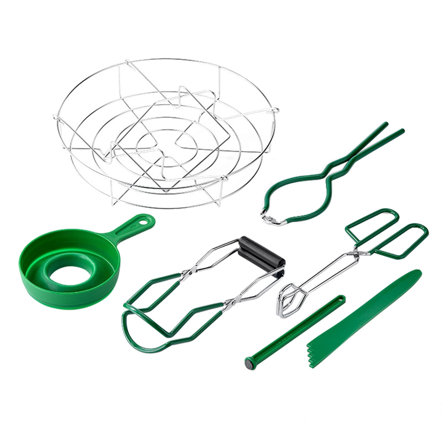 Kit de enlatado HUIOP de 7 piezas con embudo, pinzas y estante de vapor