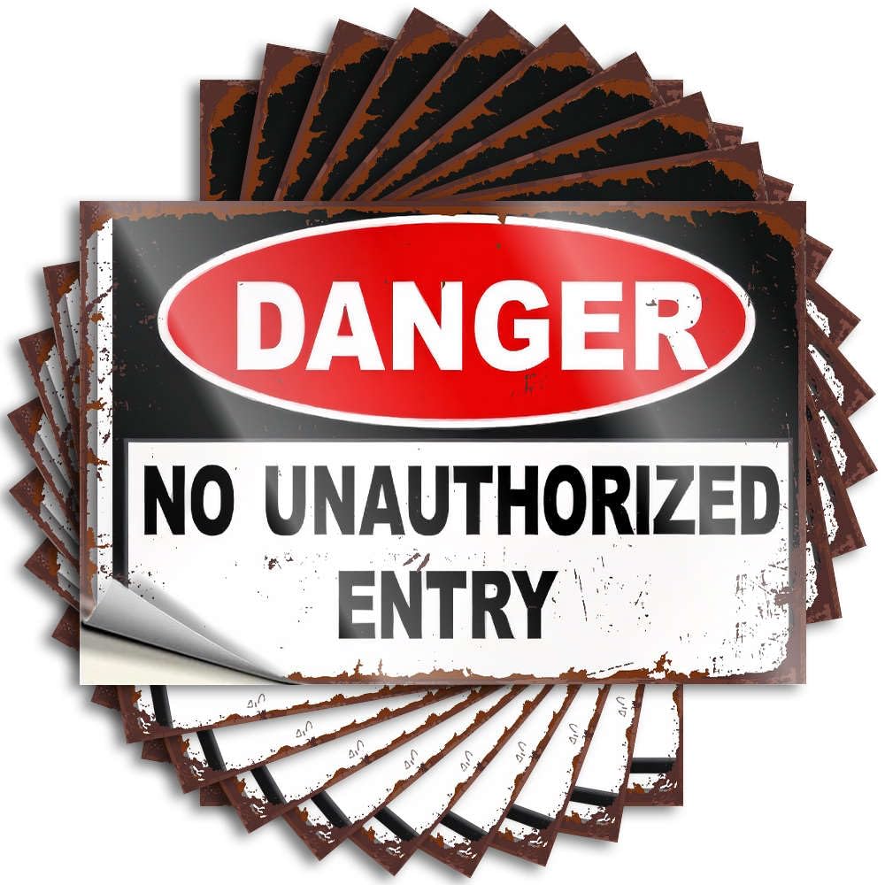 Cute Bathroom Decor Case Funny Sticker | Danger No Unauthorized Entry Funky for Stone Decor(12X18CM)