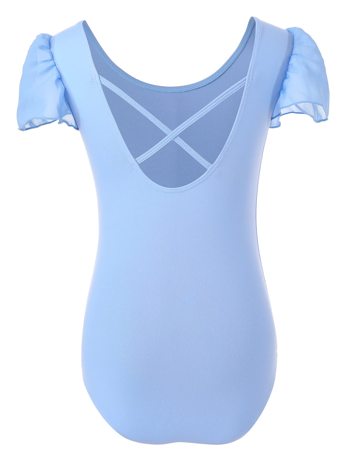 Bezioner Body Danza Classica Bambina Body Ginnastica Artistica Bambina Ballet Leotard Manica a Sbuffo per 3-12 Anni