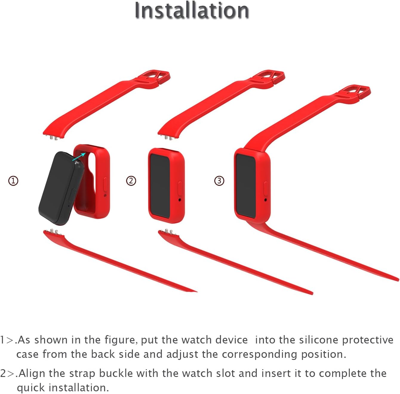 3 Pack Watchbands&Screen Protective cases Compatible with Samsung Galaxy Fit3[2024] SM-R390 Soft Silicone Sport Wristbands Replacement Bracelet Quick Release Straps