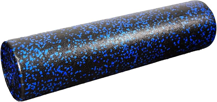 High-Density Round Foam Roller for Muscle Soreness Recovery, Exercise, Massage - 18", 24", 36" Blue Fleck 24 Inch