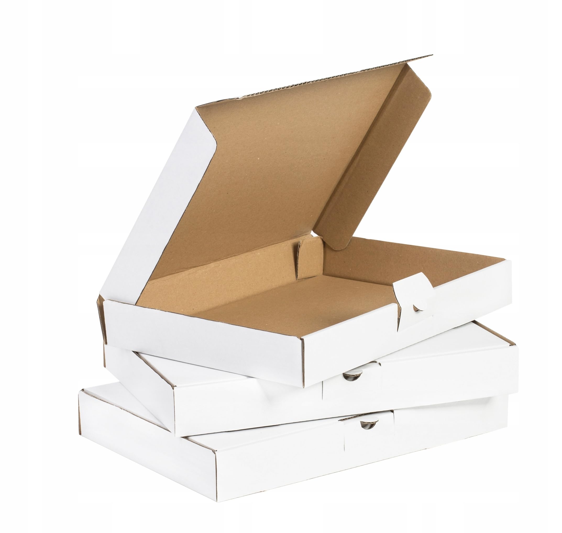 Opakowania, tektura falista, pudełko wysyłkowe, e-commerce, składane kartony z klapką, karton wysyłkowy, karton wysyłkowy, karton listowy 350 x 250 x 50 mm, biały, 100 szt
