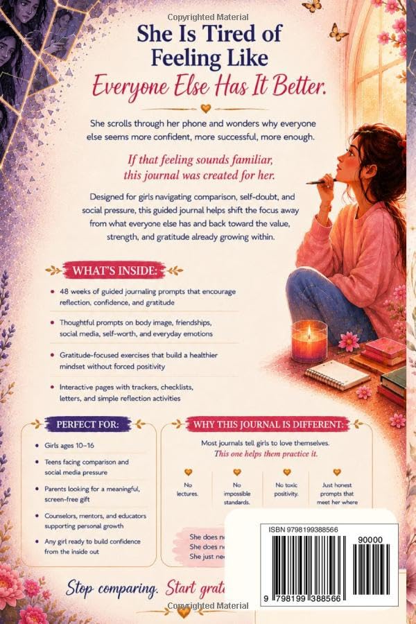 Stop Comparing, Start Grateful: Journaling Prompts for Girls: A Self-Care Mental Health Journal for Teen Minds Who Want to Feel Happy image 3