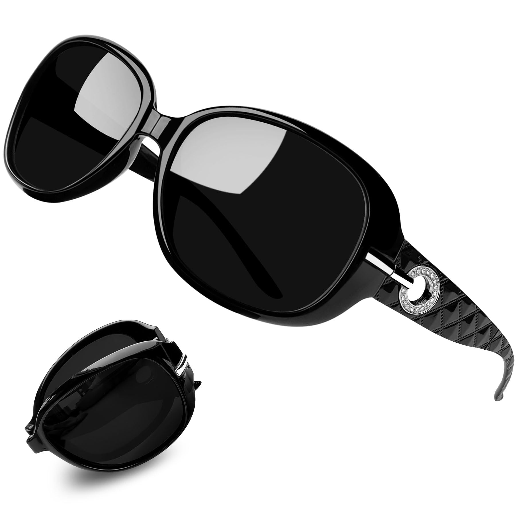 Joopin Plegables Gafas de Sol Polarizadas Grandes para Mujer Señora con Estuche Protección UV400 para Playa Conducir Viajar Pesca Golf Senderismo