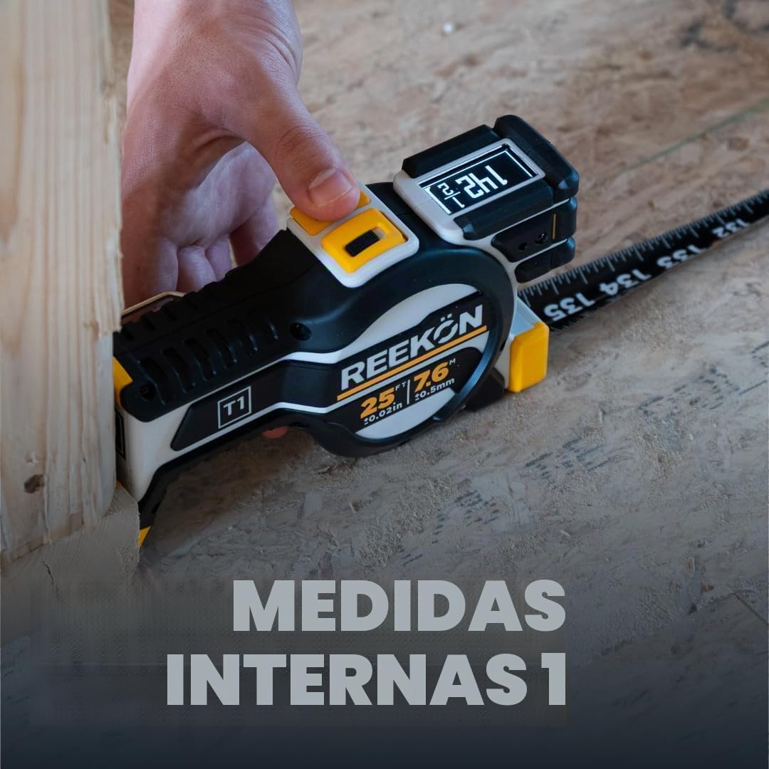 REEKON T1 Tomahawk - Cinta métrica digital – Herramienta de medición precisa profesional, láser verde, lista de medición de papel electrónico, medidas compartidas a través de Bluetooth, cuchillas