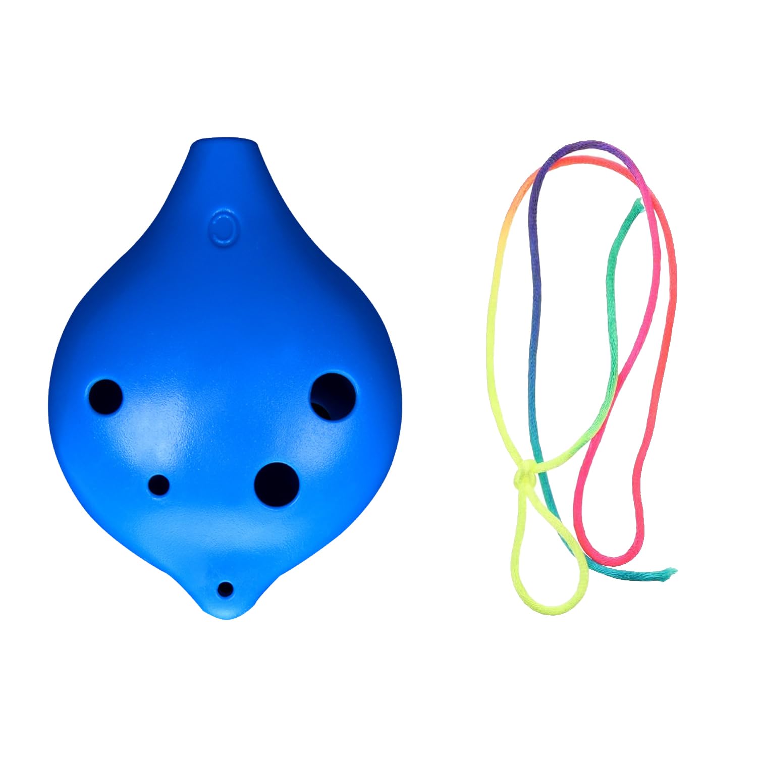 Ocarina Alto C à 6 trous en céramique marron fumé pour enfants en plastique pour étudiants instruments de musique pour débutants (bleu)