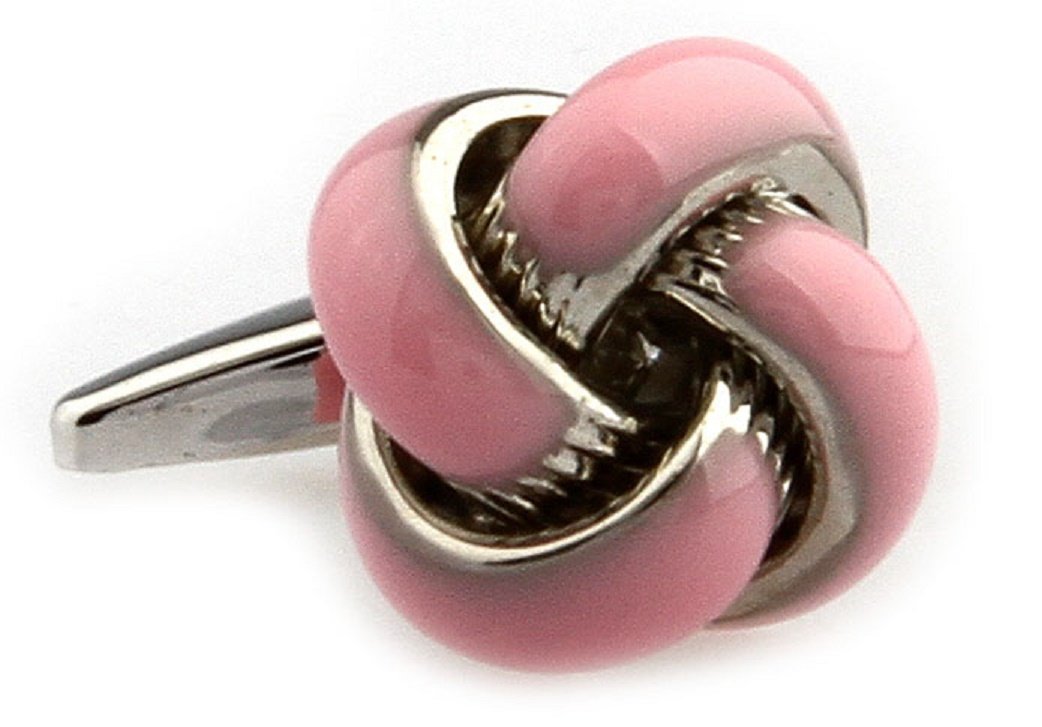 mrcuff Knot Pink Bands Pair Cufflinks in a Presentation Gift Box & Polishing Cloth-picture-6