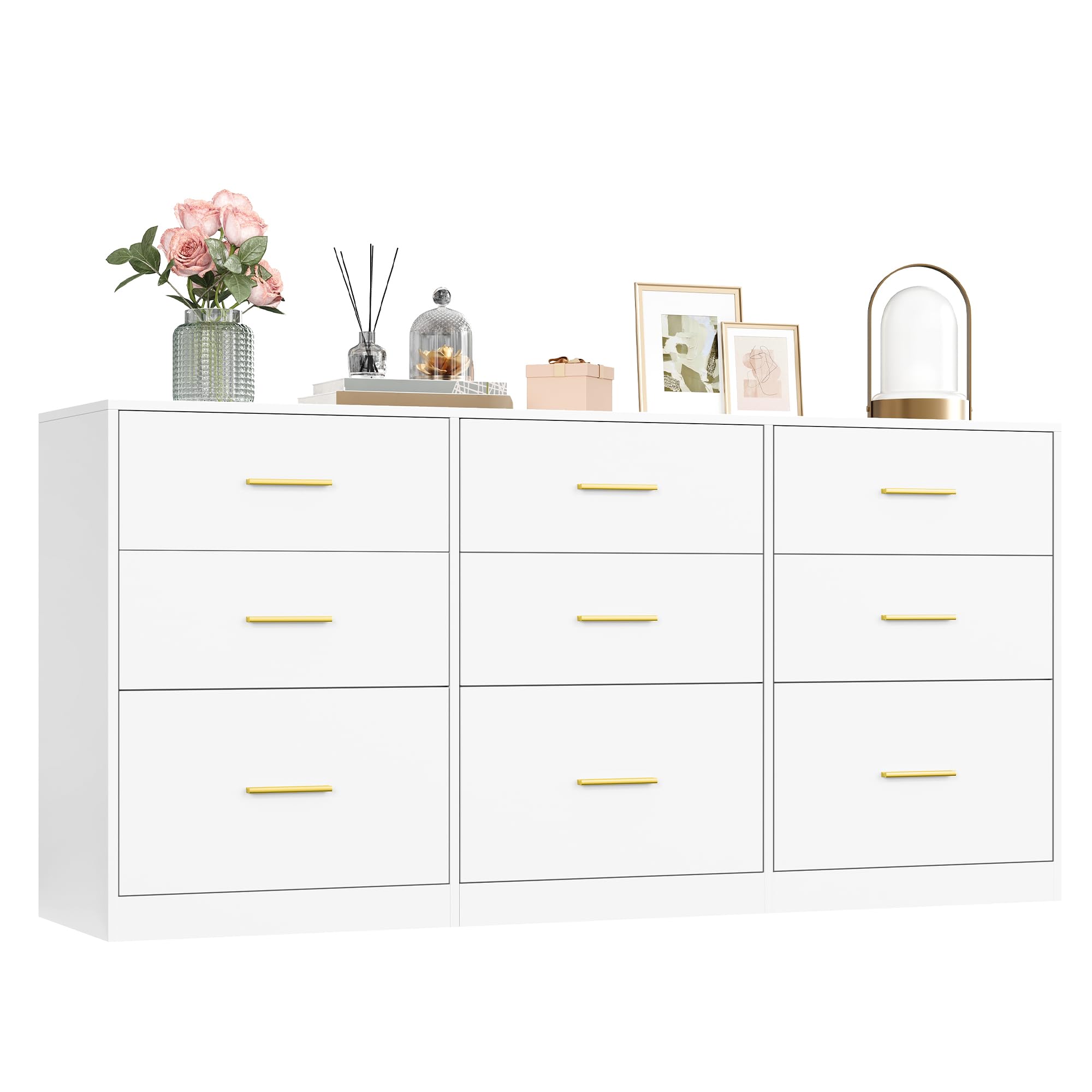 Photo 1 of ***A BOX OR MORE IS MISSING*ONLY PART OF ITEM INCLUDED***
VASAGLE Custos Collection - Dresser for Bedroom, Chest of Drawers for Closet, Modern Style, TV Stand for Living Room, 9 Drawers, 15.8 x 63 x 30.7 Inches, Cloud White ULTS419WB01S***A BOX OR MORE IS