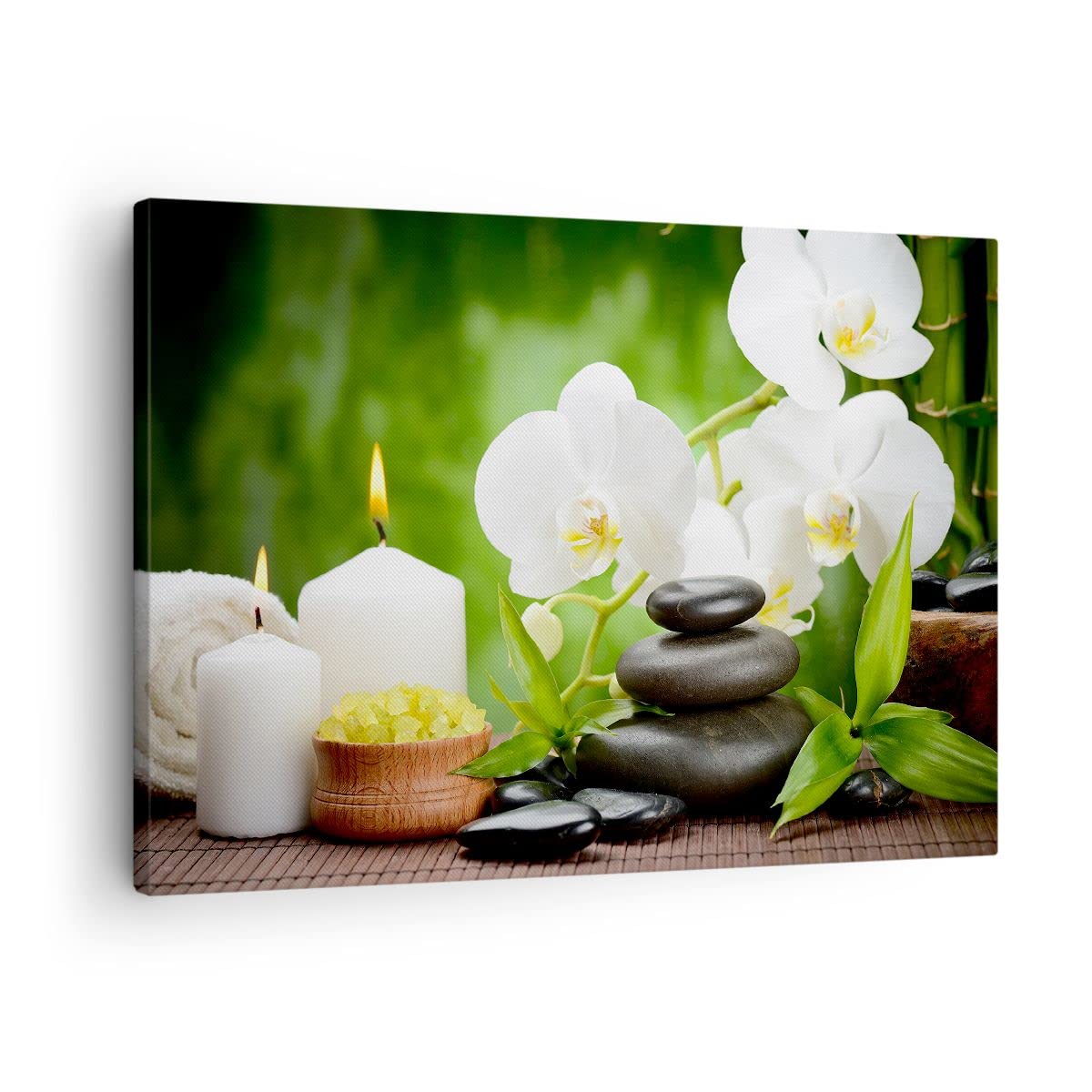 ARTTOR Bilder auf Leinwand Blume aromatherapie spa Leinwandbild 70x50cm Wandbilder Dekoration Wohnzimmer Schlafzimmer Küche Deko Klein Wanddeko Bild Wand Kunstdruck Art Wall Decor Canvas AA70x50-2718