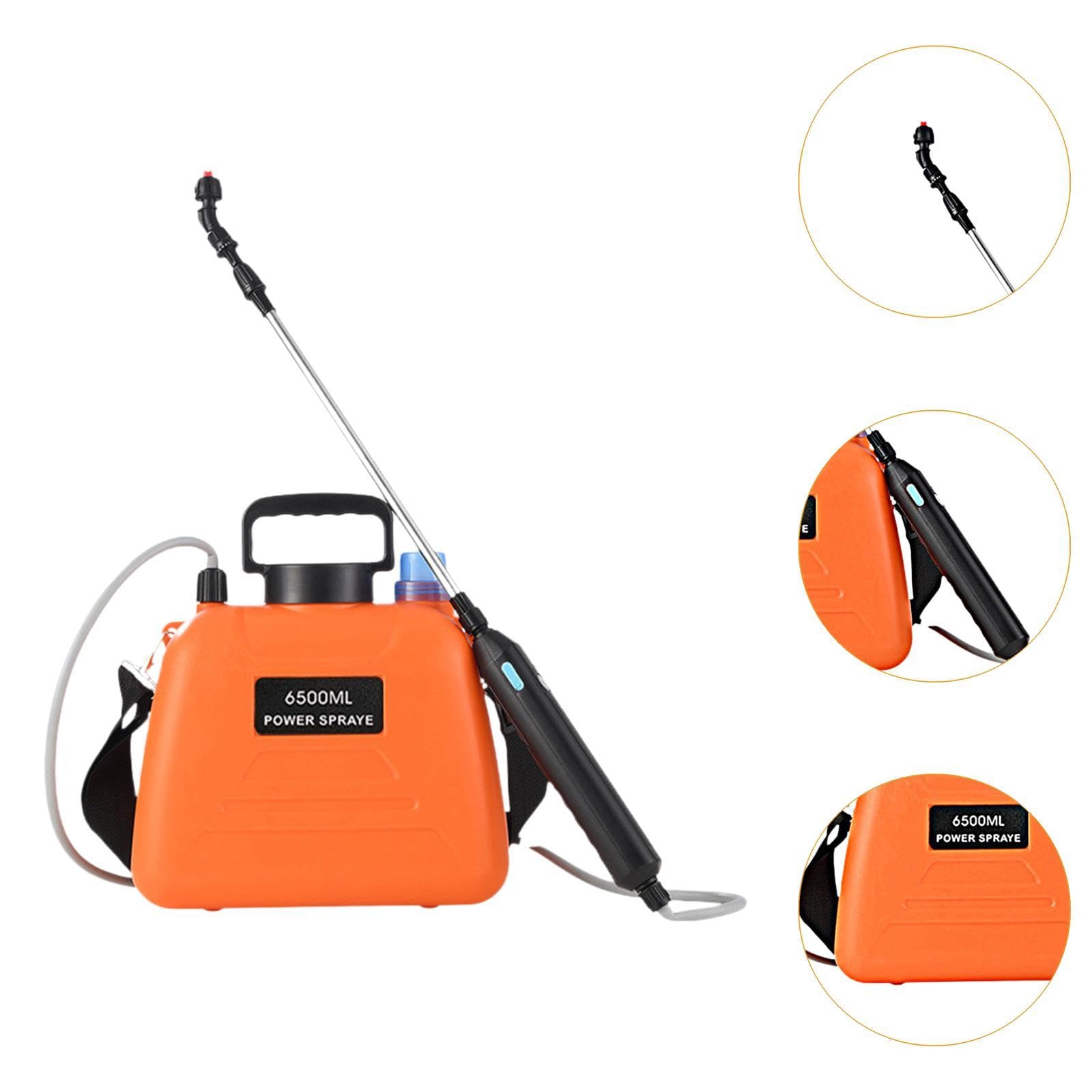 Pulvérisateur de Jardin électrique avec Indicateur de Niveau d'eau et Buses de Brume pour Les Soins à La Pelouse, 6.5 L Orange 26x30cm