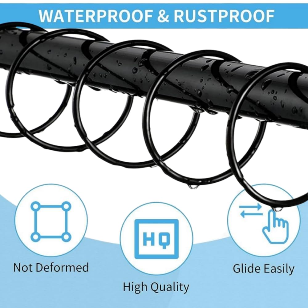 Ganci A S Per Tenda Doccia BellRhein - 24 Pezzi MetallO Antiruggine