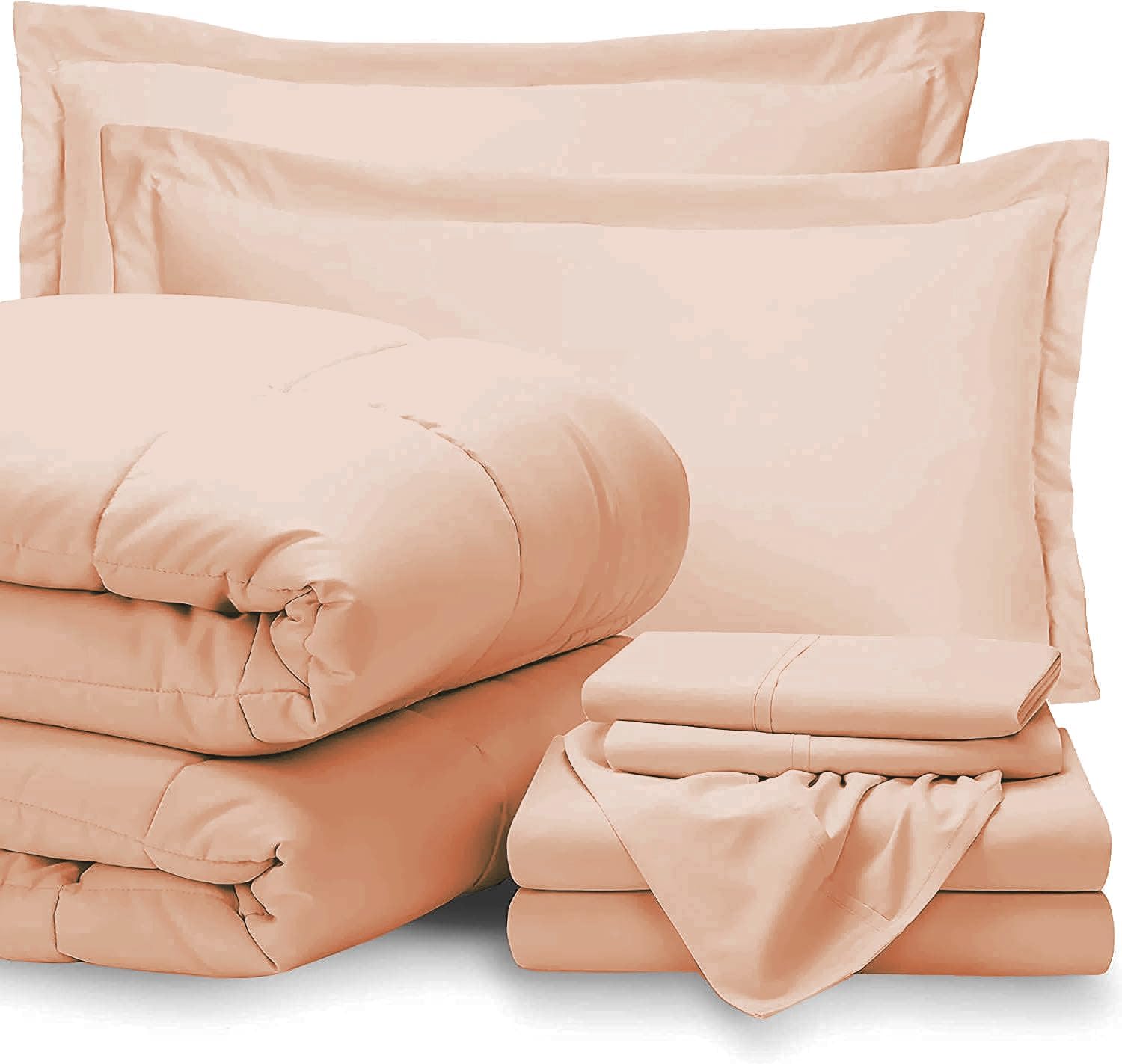 Balsara's Luxury - 7 Piece Bed in A Bag (15" Deep Pocket Sheet Set & 400 GSM Comforter) - 800 Thread Count - 100% Egyptian Cotton (Queen Size, Black Solid)