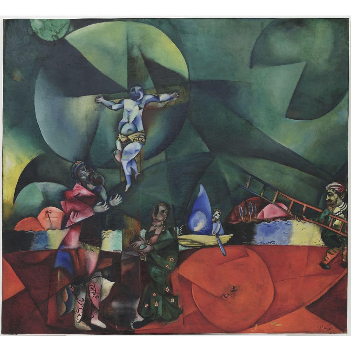 Impression sur toile Chagall Calvaire grand format pour salon chic
