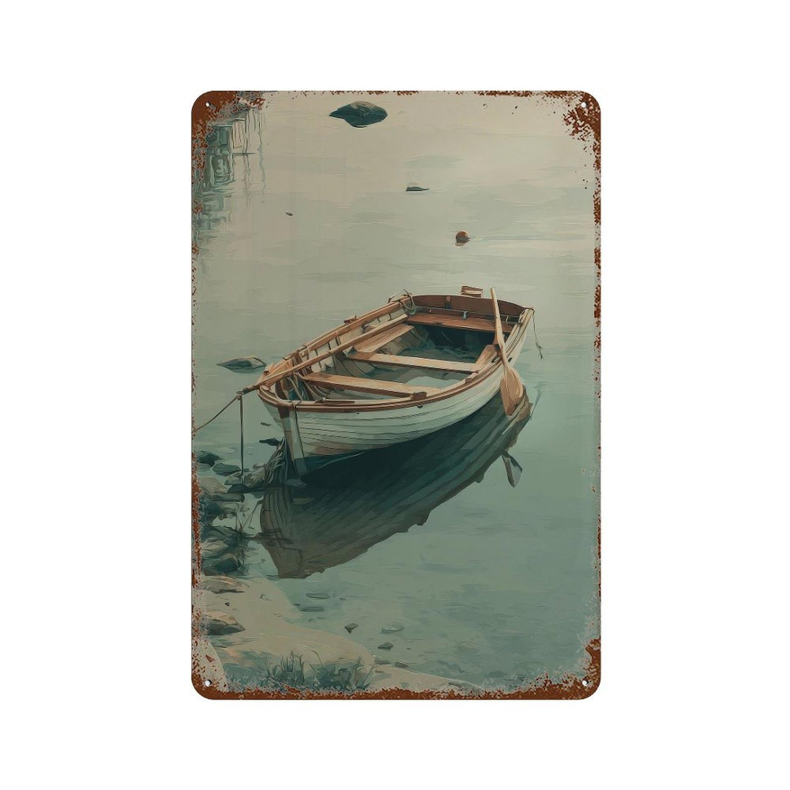 xiaoxiaoshen Rowboat. Nautical Minimalist Wall Decor Art Metal Tin Poster Modern Home Decor Art Home Bar Shop Decorations Vintage Sign 30x20cm