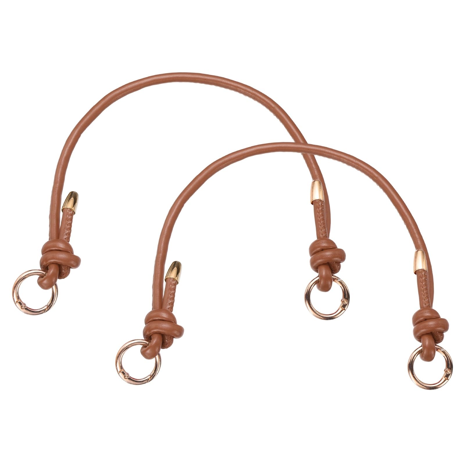 sourcing map 2Pcs Leather Purse Strap, 15.75 Inch PU Leather Bag Handles Handbag Strap Replacement for Women DIY Handbags Purse Making, Light Brown, Gold Buckle