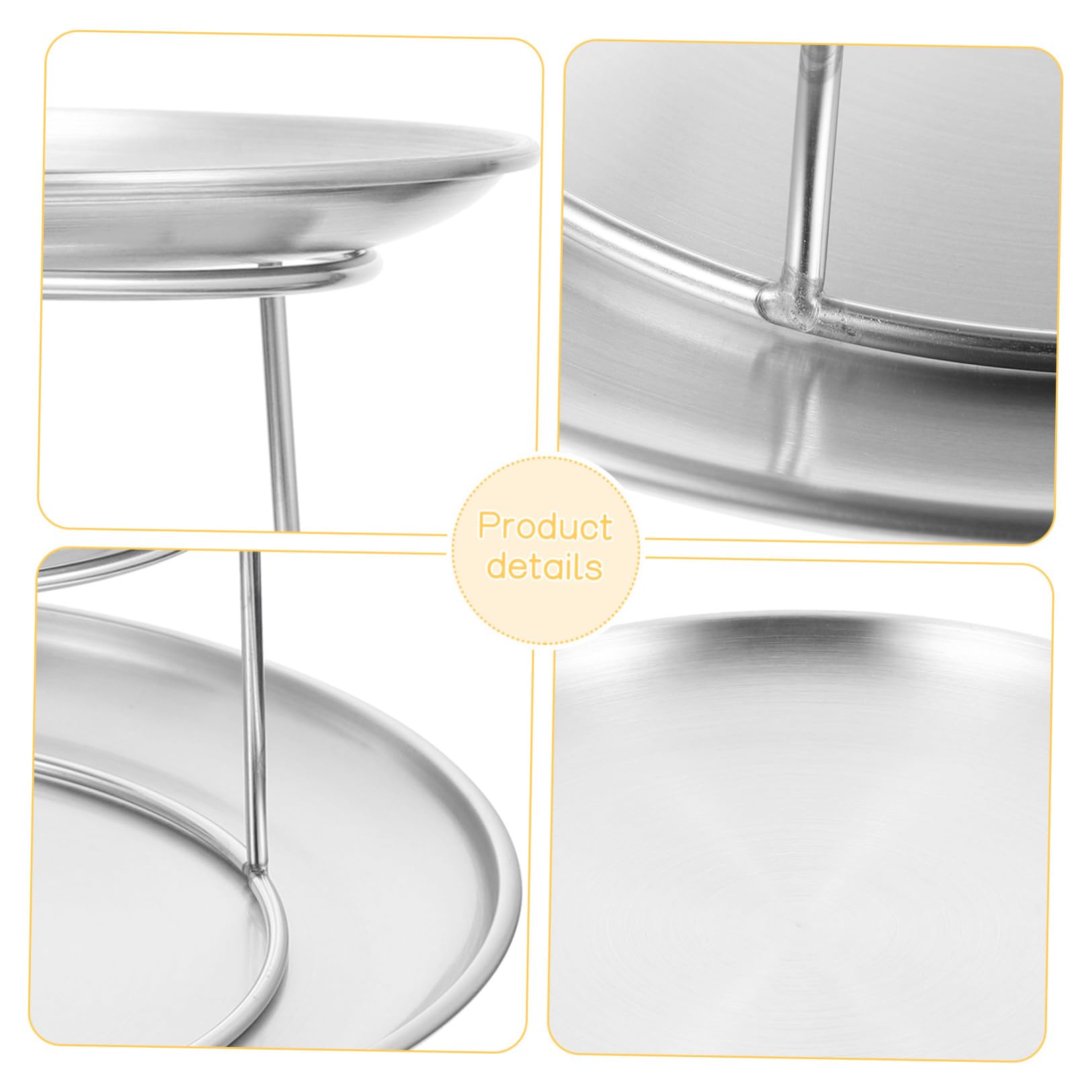 BESPORTBLE Set Vassoi per Esposizione Alimenti in Acciaio Inox Resistente All’Usura Alzata per Torte e Piatti da Portata Multiuso per Feste e Buffet Supporto per Dolci e Snack Elegante e