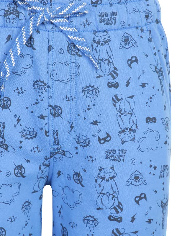 Image of Jockey CB03 Boys Super Combed Cotton French Terry Printed Shorts with Turn Up Hem Styling (Colors & Prints May Vary)
