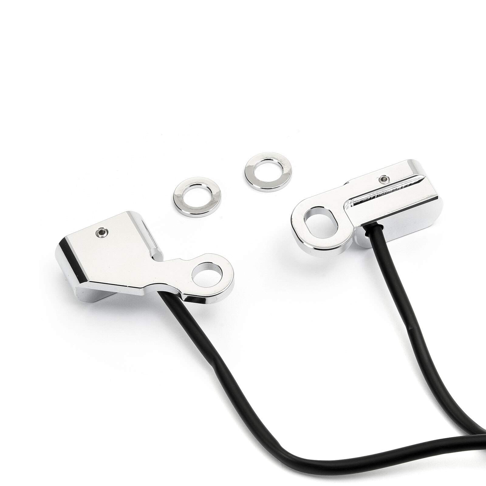 Dock66 Motorcycle Parts Mini LED Blinker Set Lenkerarmatur für Harley Softail 96-14, Dyna 96-17, Sportster 96-13, chrom, ECE