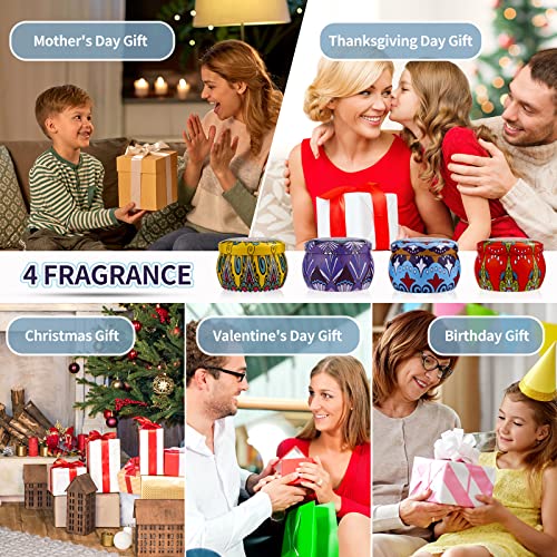 Candles For Home Scented 4 Pack/4.4Oz Scented Candles, Lavender Aromatherapy Candles Gifts For Women, Jar Candles Set Soy Wax Candles Set For Valentine, Birthday, Mother's Day Gifts Home Decor #TOP5