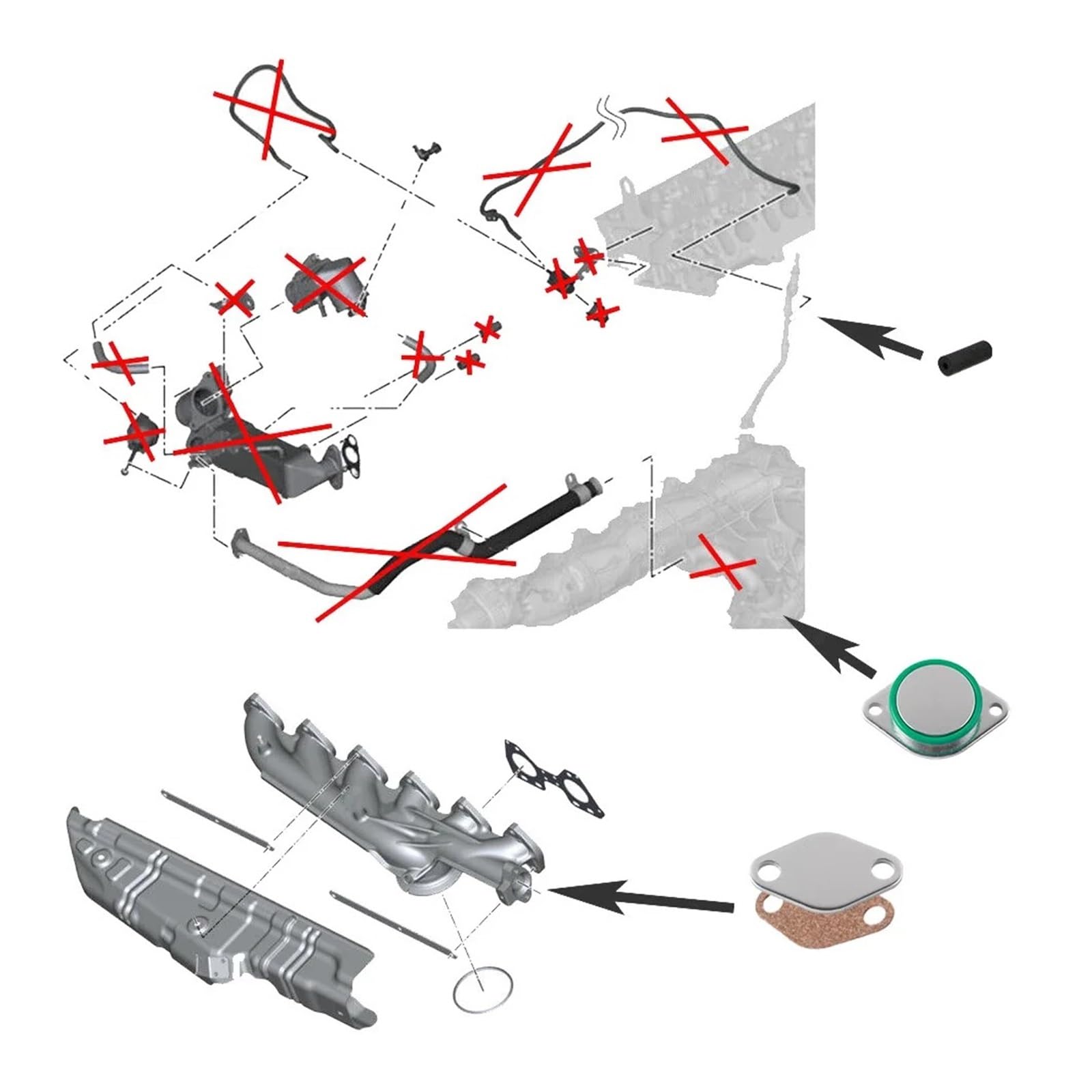 Recirculación Válvula gases escape Kits De Juntas De Aluminio Para Válvulas De Motores Diésel Para 525d 530d N57, N57S