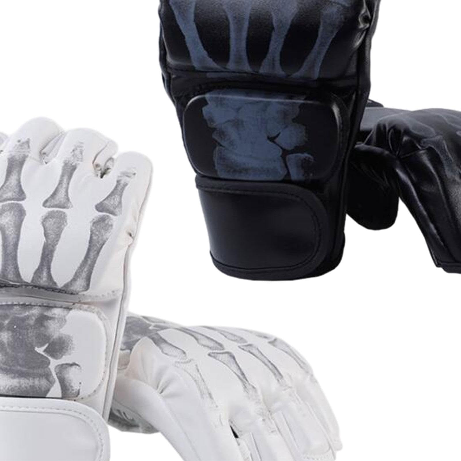 Guantes MMA Kickboxing Medio a Prueba de Golpes con Palma Abierta para Boxeo Lucha Artes Marciales 2 Pares