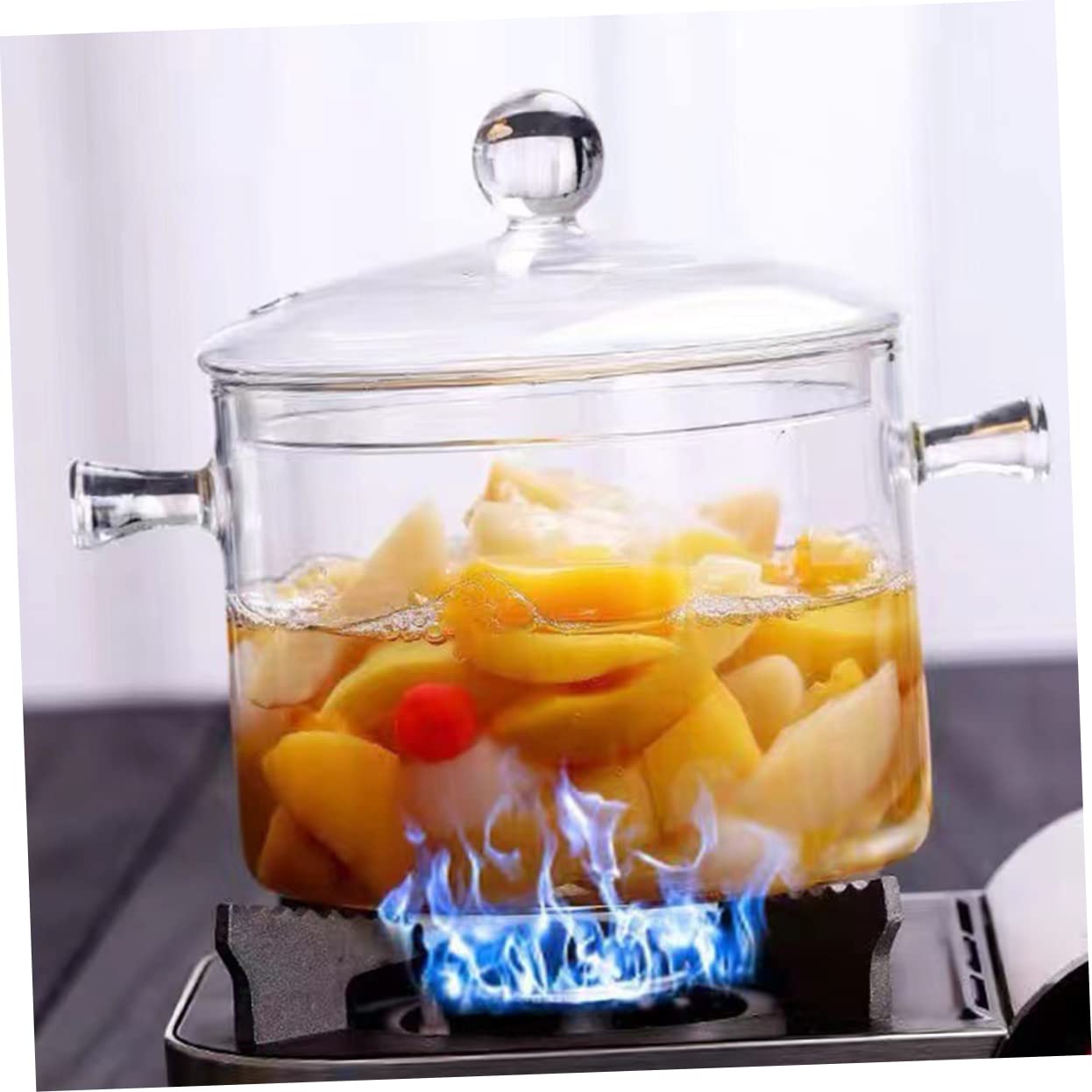 Kochtopf, 3Er-Set Glas-Instantnudelschüssel, Instant-Ramen-Schüssel, Glastopf, Küchenkochtopf, Ramen-Schüssel, Klarglas-Glastopf Mit Deckel, Küchenutensilien