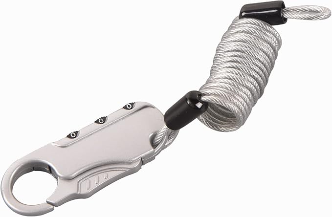 Candado de cable para casco de bicicleta y moto miniatura 4