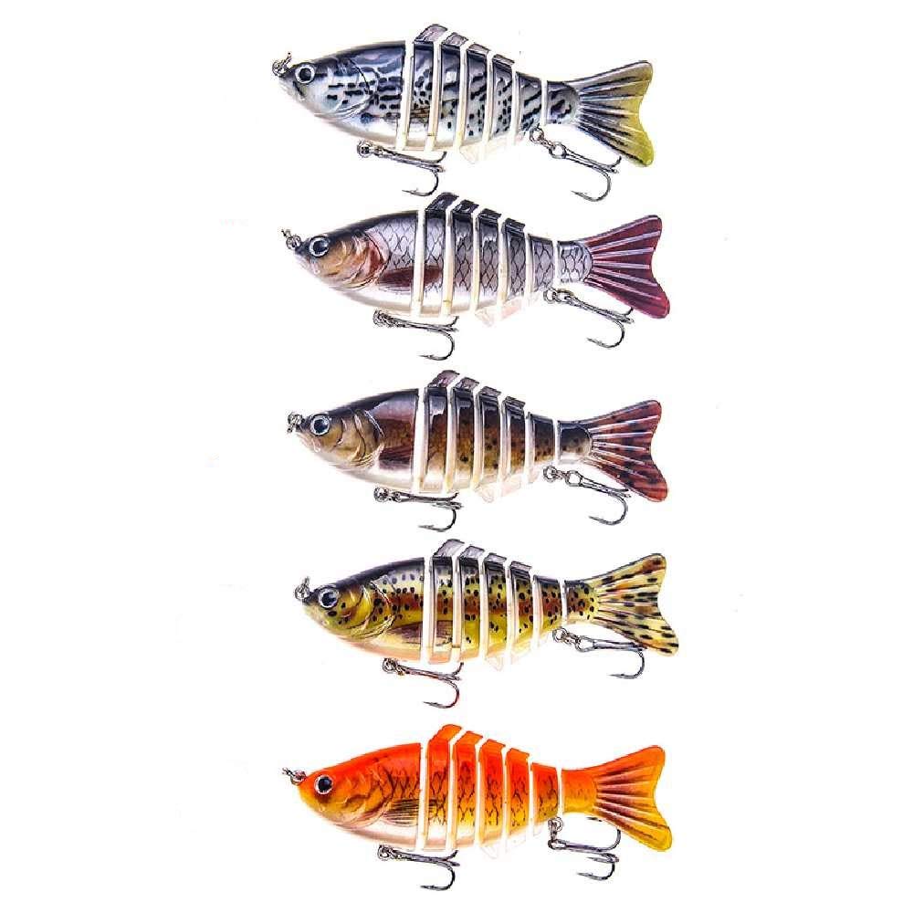 Appât Multi-Joint, Appât Dur, Hameçon, Appât De Nage Multi-Segments pour Perche, Cornée, Perche Jaune, Brochet, Truite F
