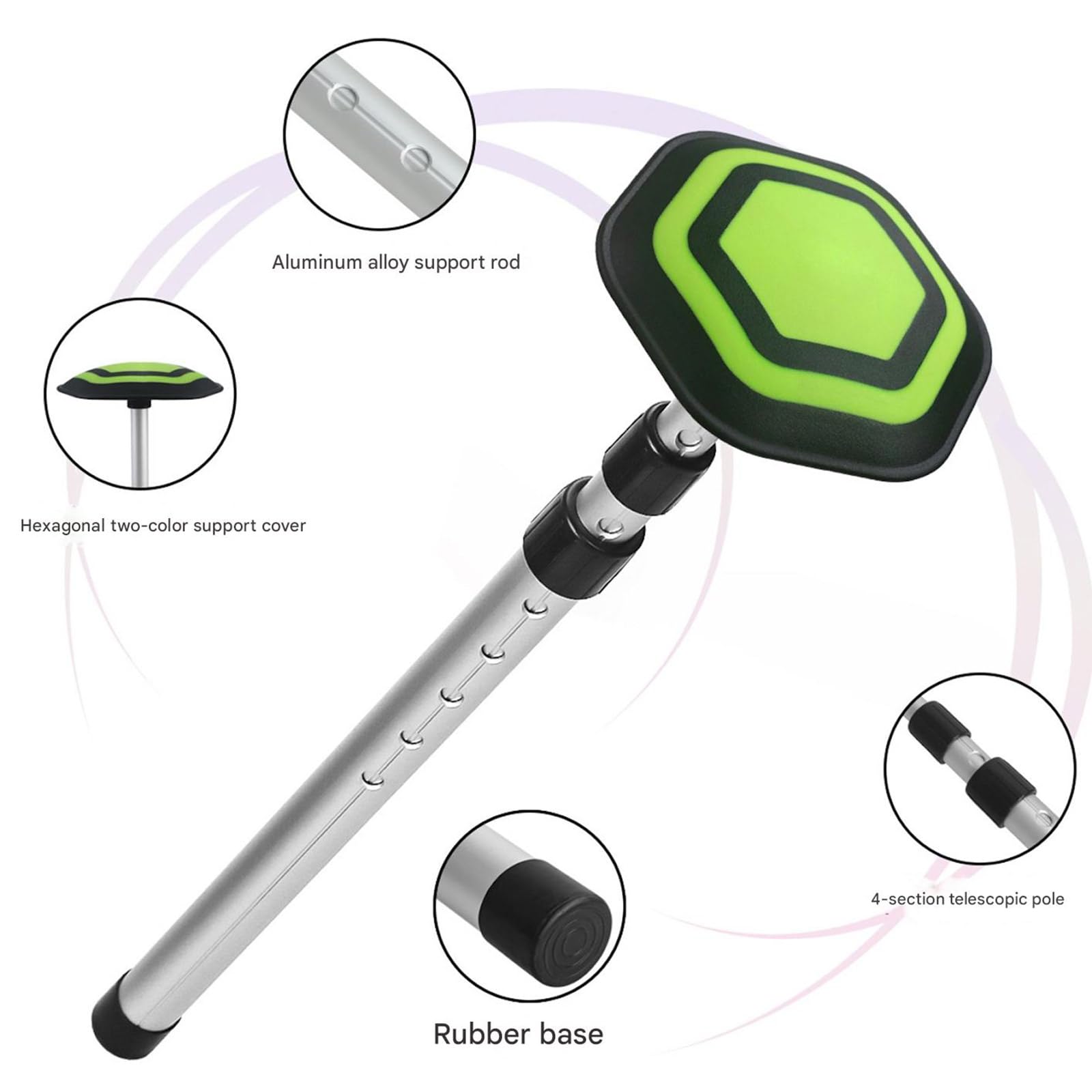 Stabilizzatori telescopici per porta sacche da golf a 4 sezioni Supporto pieghevole in ABS in lega alluminio per supporto portatile professionale