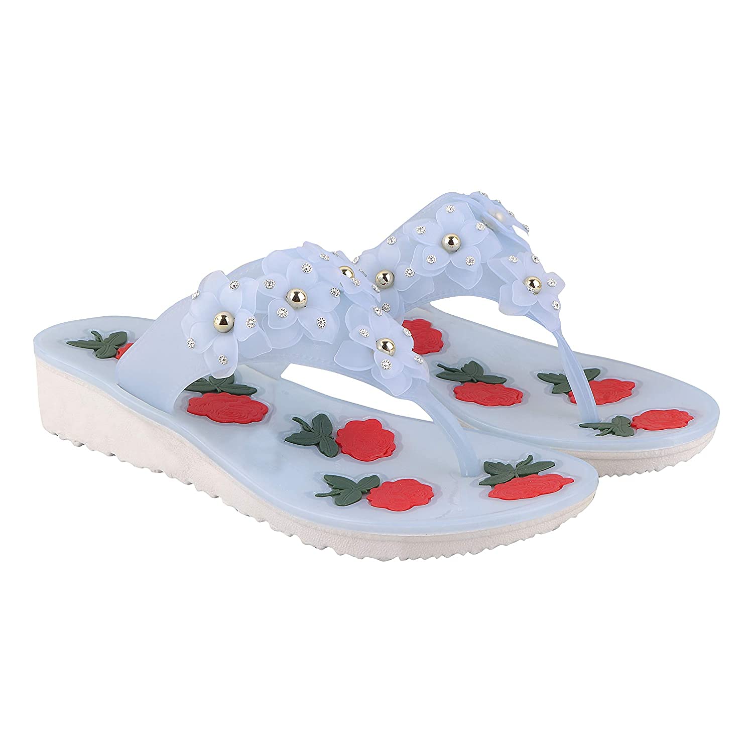 Joda Ghar Womens Slippers Indoor House or Outdoor Latest Fashion White Casual FlipFlop Slipper For Women and Girls - EU Size 41 | UK Size 8 [ 1802 V-Flower_White-41 ] (B09CGKSLVT) Amazon Price History, Amazon Price Tracker