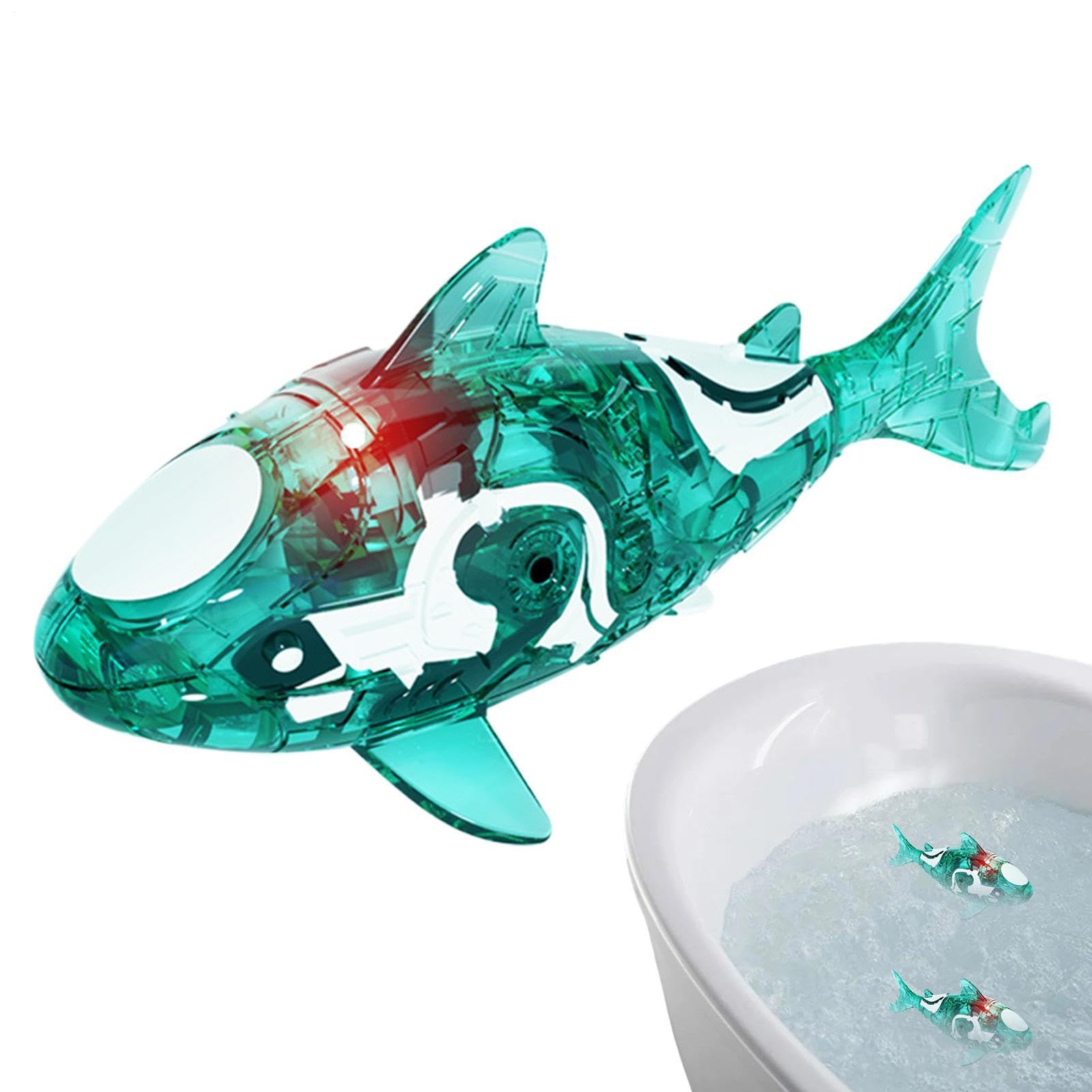 Robot Fish Toy - Water Activated Light Up + Robot Fish Toy | Automatic Interactive Robots Shark, Fishes Bath Activity, Realistic Effect | Suitable For Bathtub Pool Play With Boys Girls Kids Friends