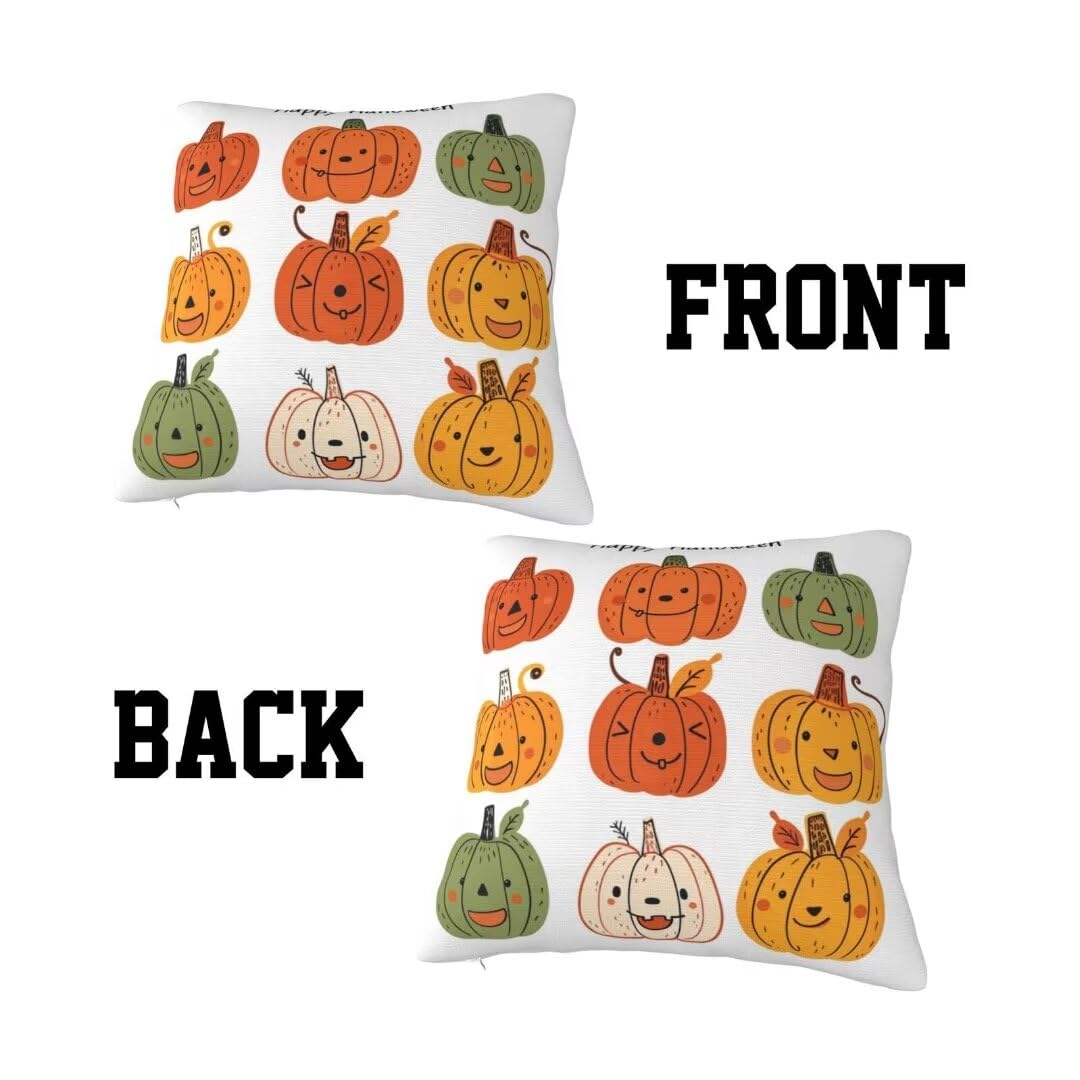 Juego de 2 Fundas Cojines 60x60 cm Funda Cojin Dibujos animados, Calabaza Cojines Sofa Funda de Almohada Lumbar Cojines Cama Decorativos a Doble Cara para Silla Dormitorio Decoracion Habitacion -xh107