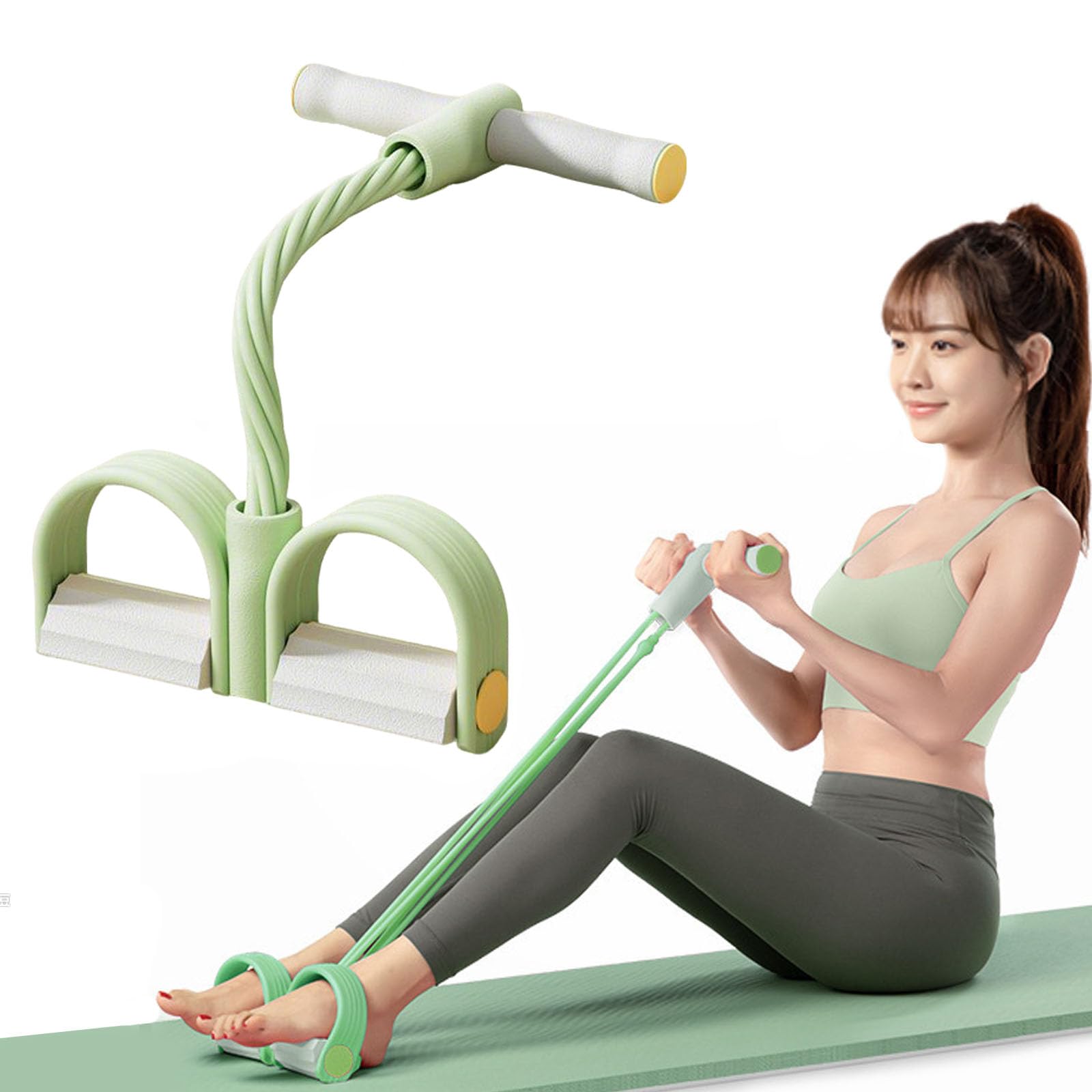 2026 New Pedal Resistance Band with Handle, Sit Up Exercise Equipment, Foot Pedal Resistance Band 6 Tubes, Puller Exercise Bands with Handles