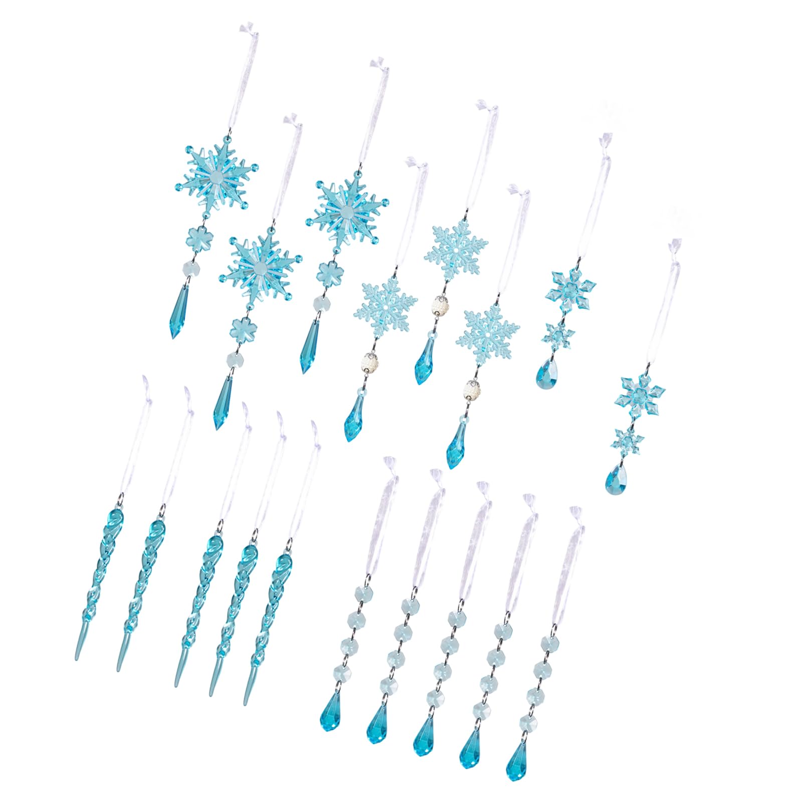 Jazuaiao Of 1 Acrylic Christmas Ice Sticks Snowflake Berries Ball Ornament Clear Shatterproof Holiday Tree Decorations Shatterproof Holiday Ornament