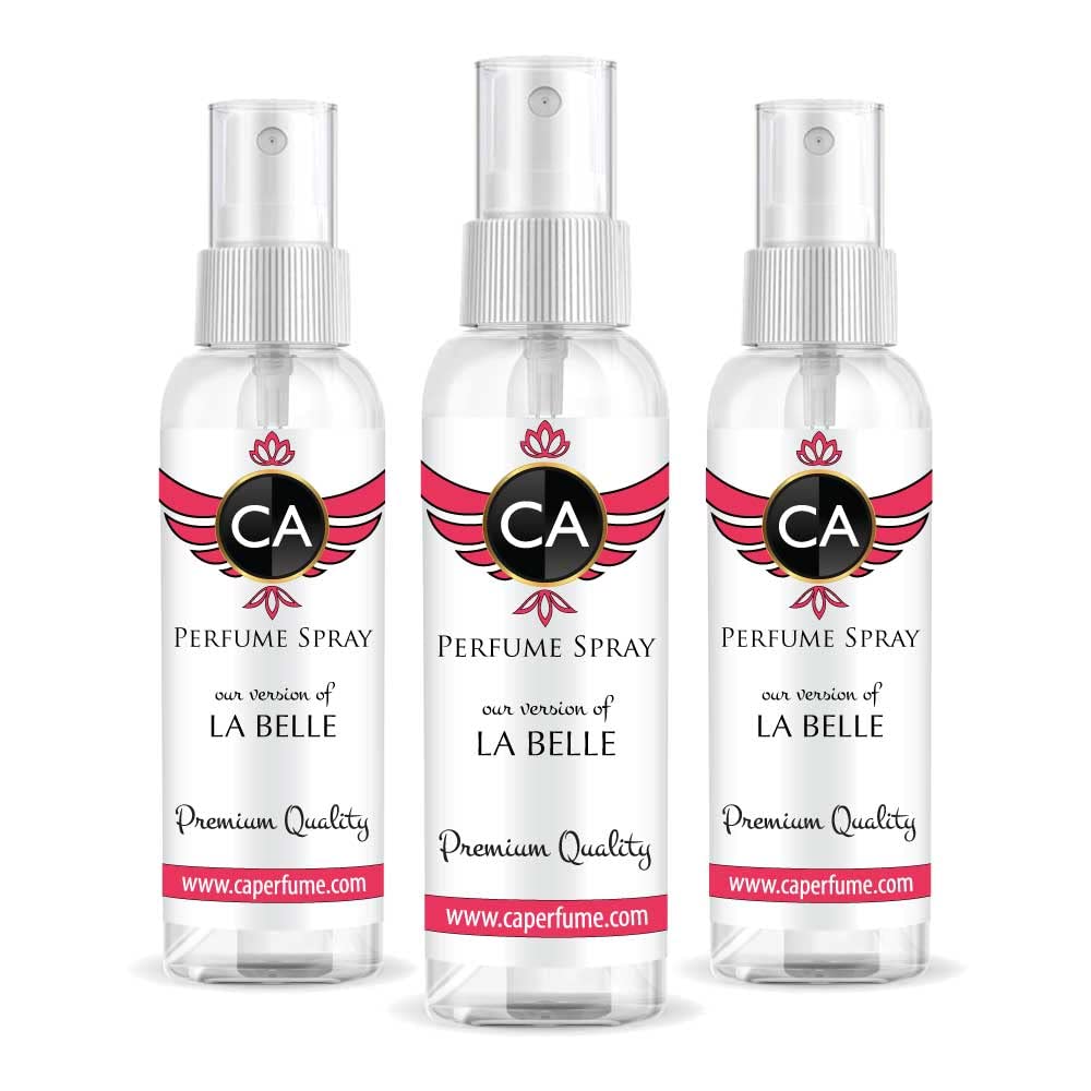 CA Perfume Impression of La Belle For Women Fragrance Eau de Parfum Spray Refillable Bottle 2 Fl Oz/60ml-X3