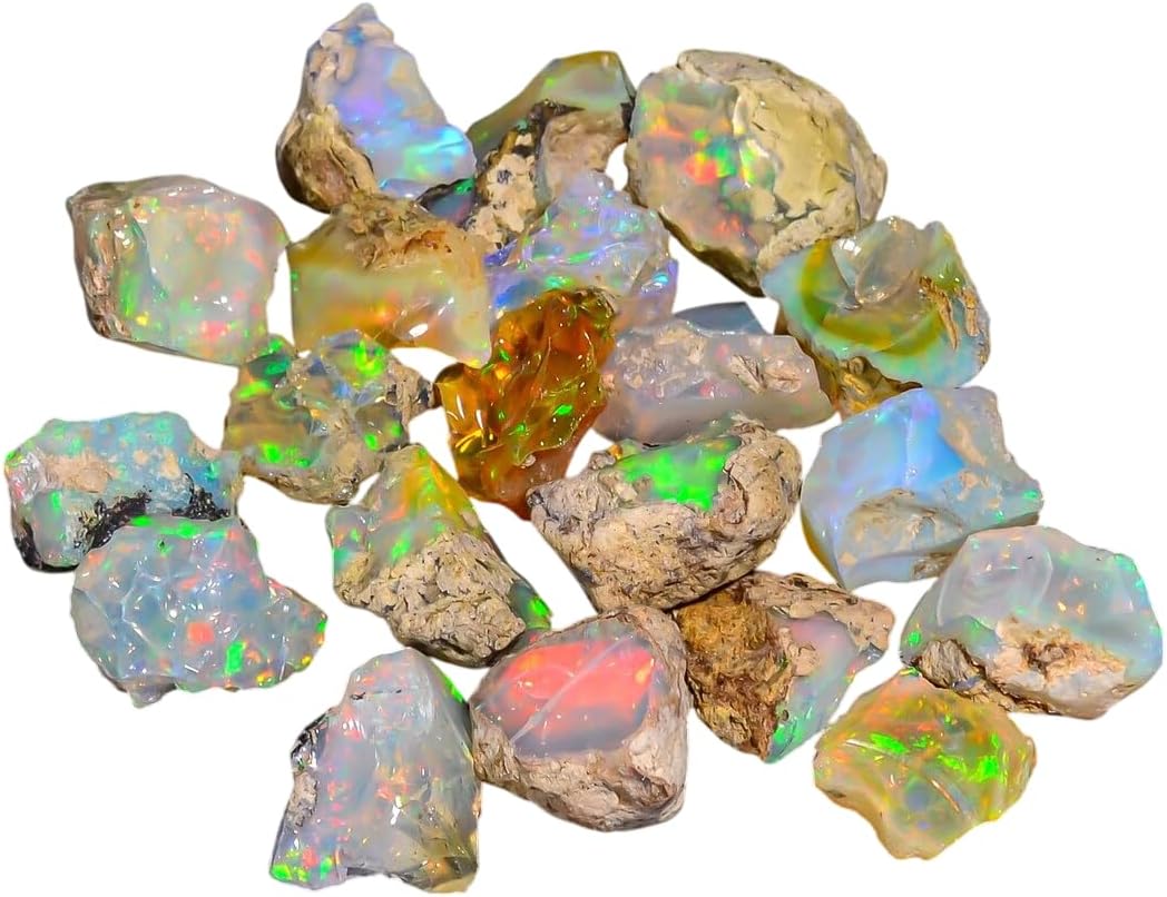 Natural AA+ Ethiopian Opal Gemstone Lot for Wholesale Supplies, DIY & Jewelry Making, Multi Color Fire Play