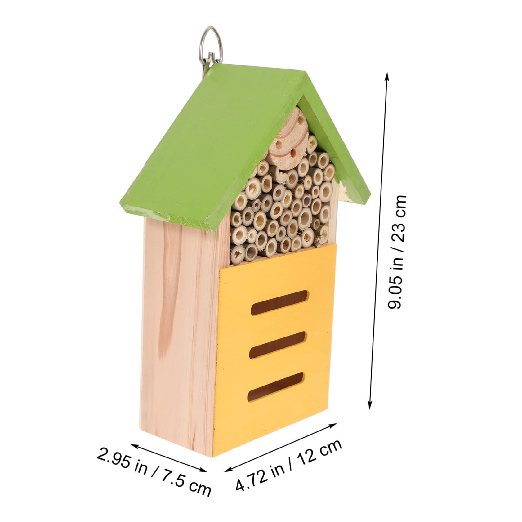 ifundom Casetta per Insetti in Legno Verde, Stile Baita, per Giardino Attira Insetti Utili e Favorisce L’impollinazione Naturale All’aperto