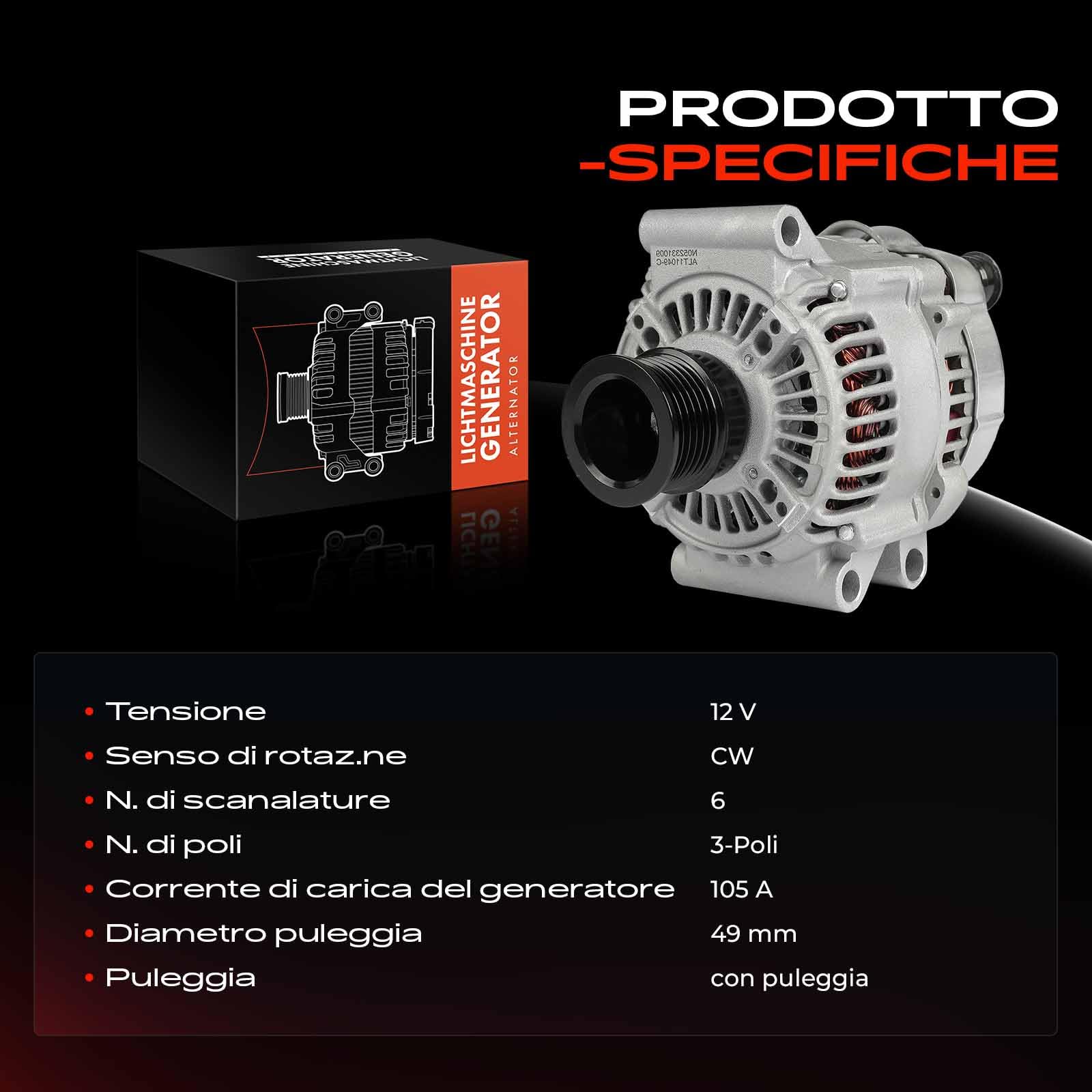 Frankberg Generatore Alternatore Compatibile con M.i.n.i R50 R53 C.o.o.p.e.r S M.i.n.i Cabriolet R52 C.o.o.p.e.r S M.i.n.i R50 R53 Woks M.i.n.i R50 R53 John C.o.o.p.e.r Woks 12317515030,1022112231